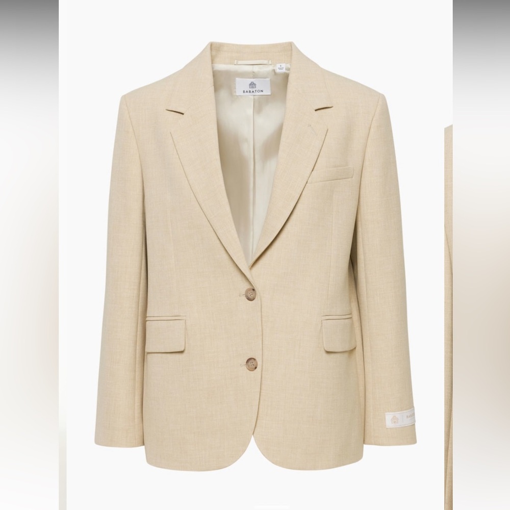 NWOT Aritzia Babaton New Agency Heather Oat Beige Women’s Blazer, Size XS